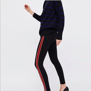 Zara Black Legging with Side Stripe